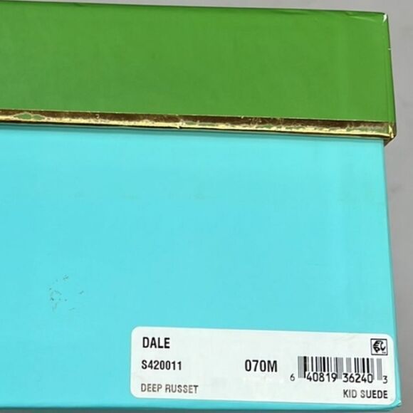 KATE SPADE Dale Kitten Heels In Deep Russe Goat Leather Pumps NIB - Picture 6 of 8